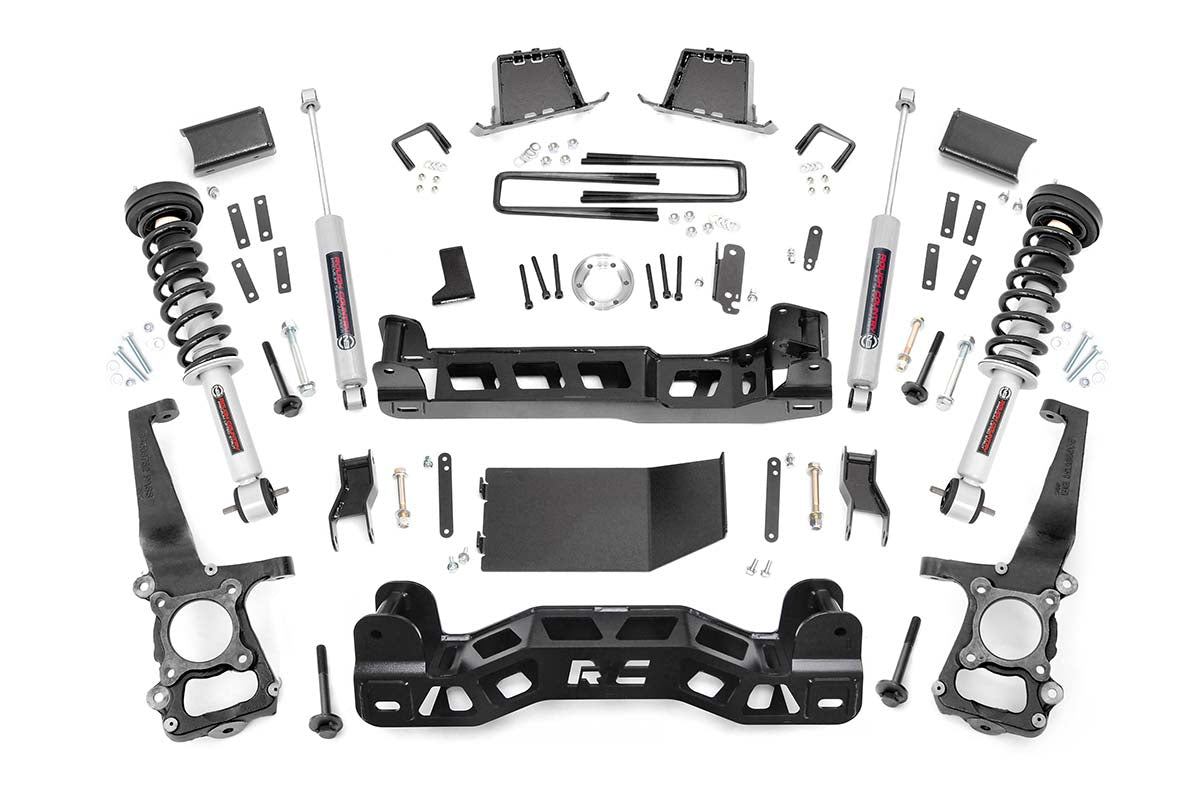 Rough Country 6 Inch Suspension Lift Kit Lifted Struts 14 F-150 4WD Rough Country