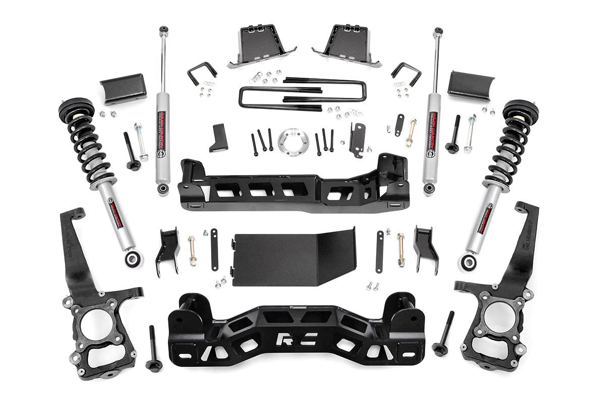 Rough Country 6 Inch Suspension Lift Kit Lifted N3 Struts 11-14 F-150 4WD Rough Country