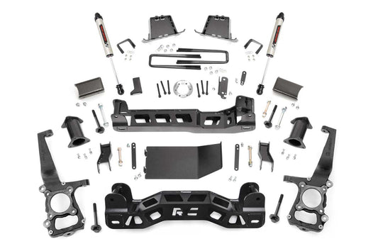 Rough Country 6 Inch Suspension Lift Kit Strut Spacers V2 Monotube Shocks 11-14 F-150 4WD Rough Country