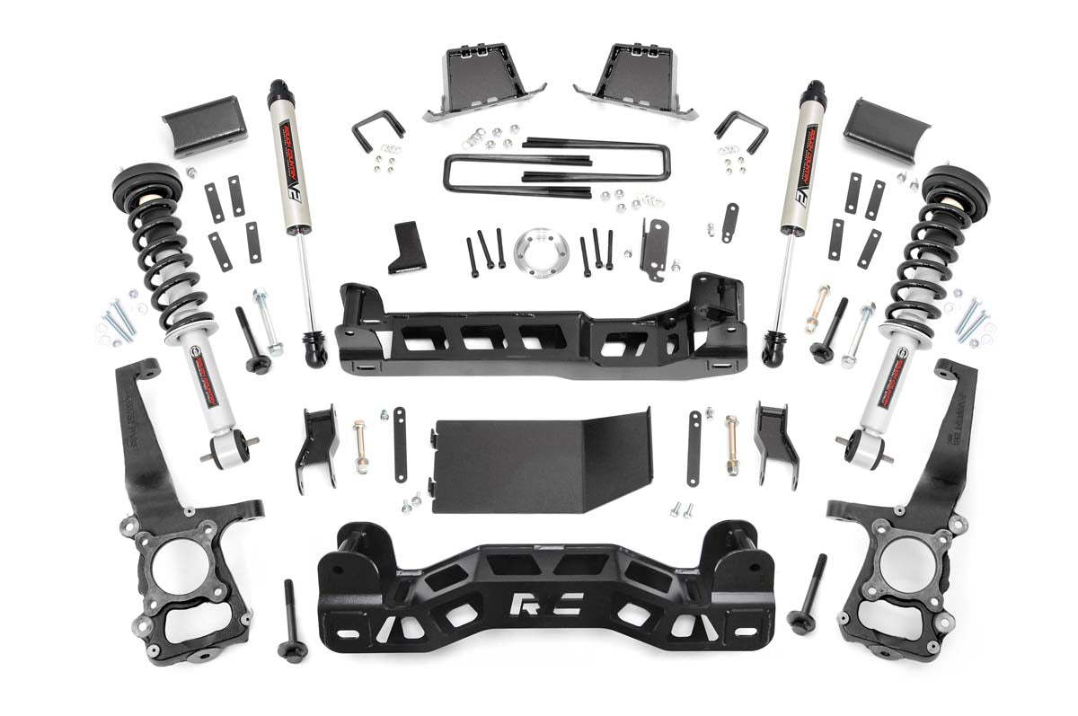 Rough Country 6 Inch Suspension Lift Kit Lifted Struts 14 F-150 4WD Rough Country