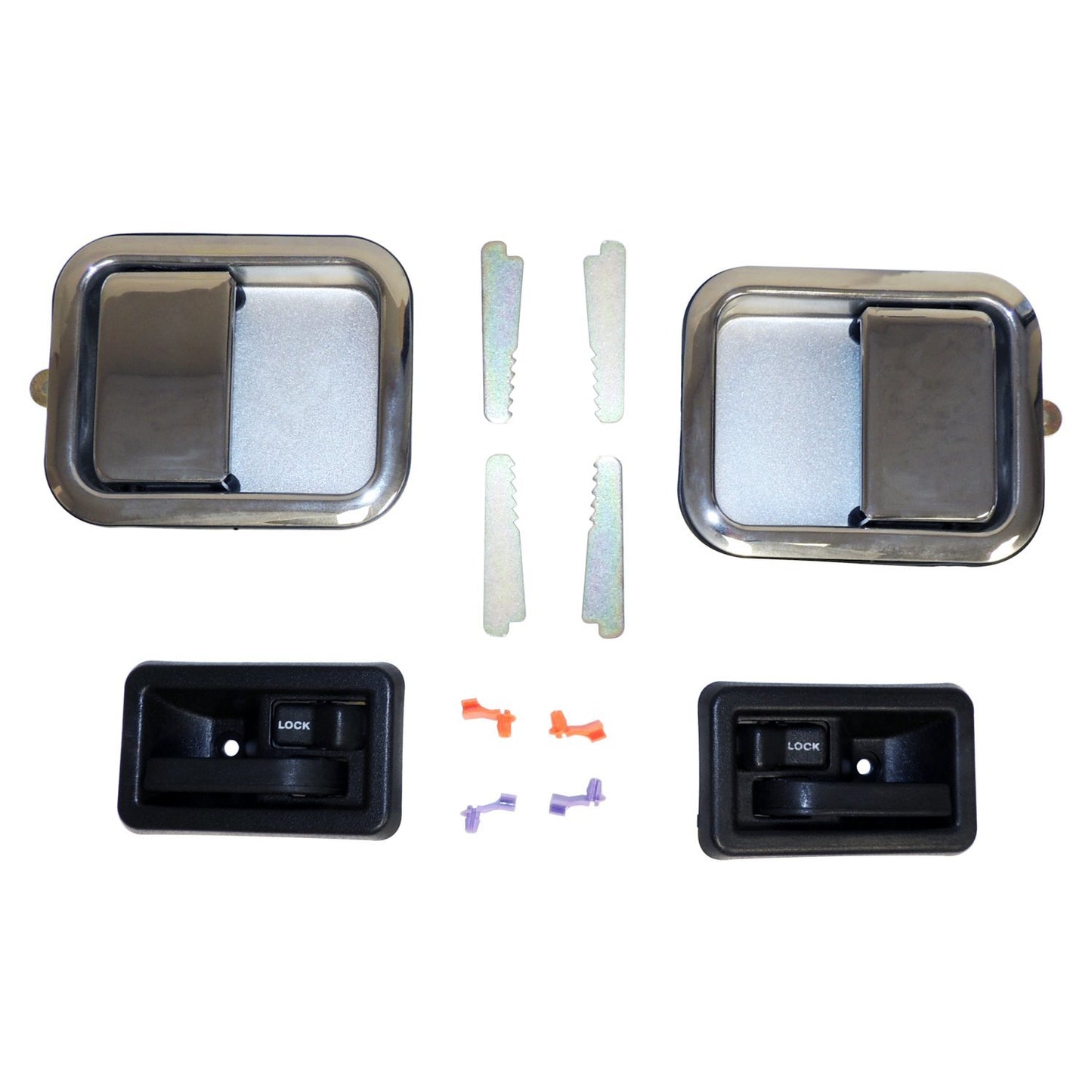 Full Interior and Exterior Chrome Door Handle Kit for 82-06 Jeep CJ-7, 8, YJ, TJ Crown Automotive