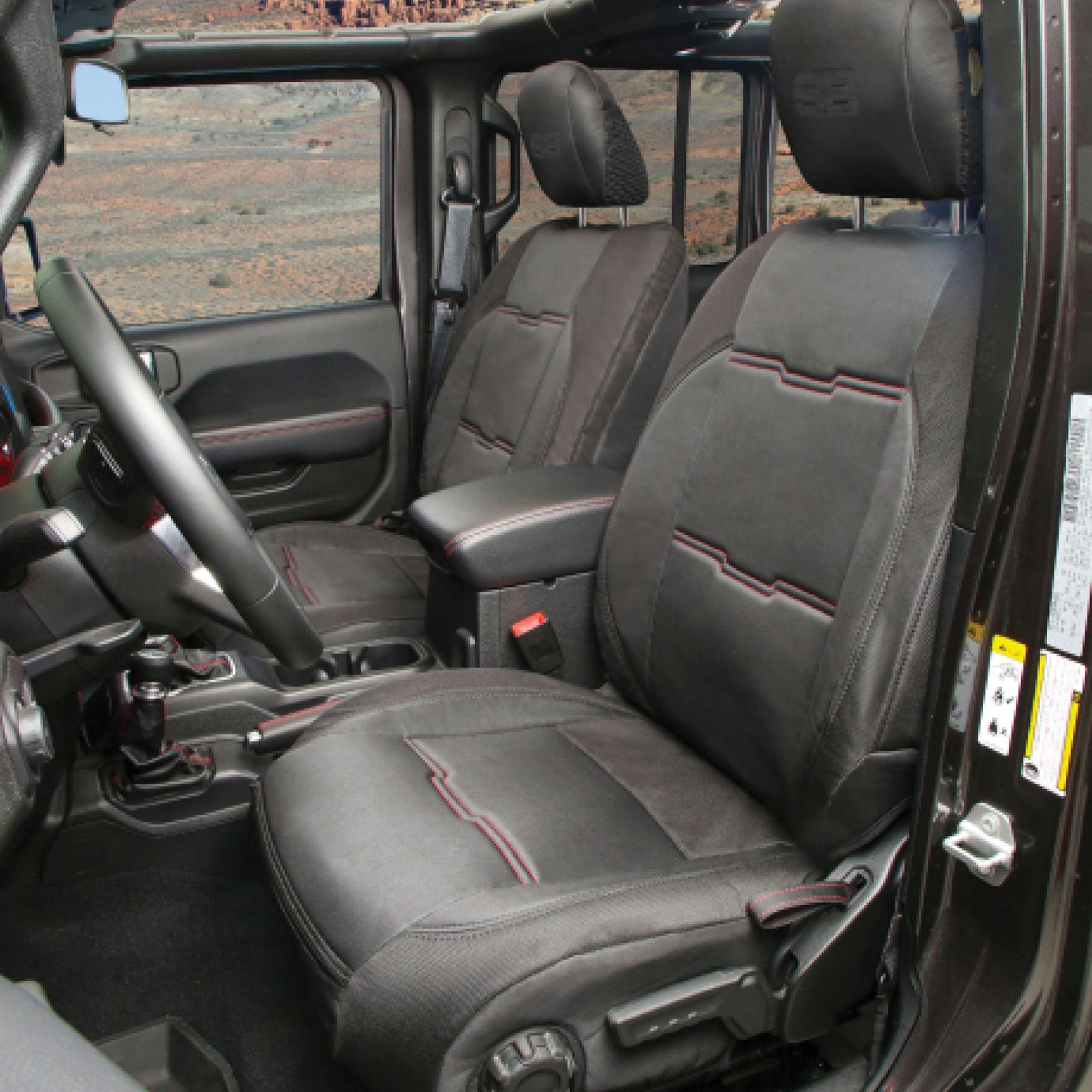 Neoprene Seat Cover Set Front/Rear Black Gen 2 2018-2020 Jeep Wrangler JL 3.6L 4 Door Only Smittybilt