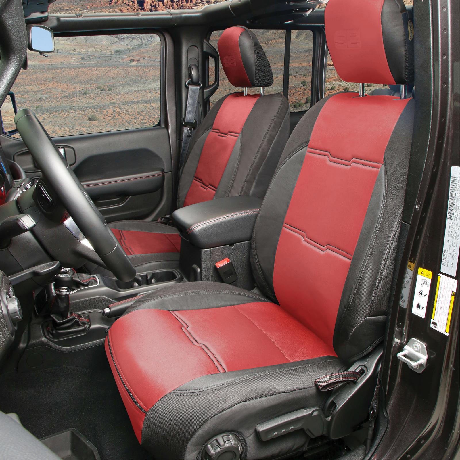 Neoprene Seat Cover Set Front/Rear Red Gen 2 2018-2020 Jeep Wrangler JL 3.6L 4 Door Only Smittybilt