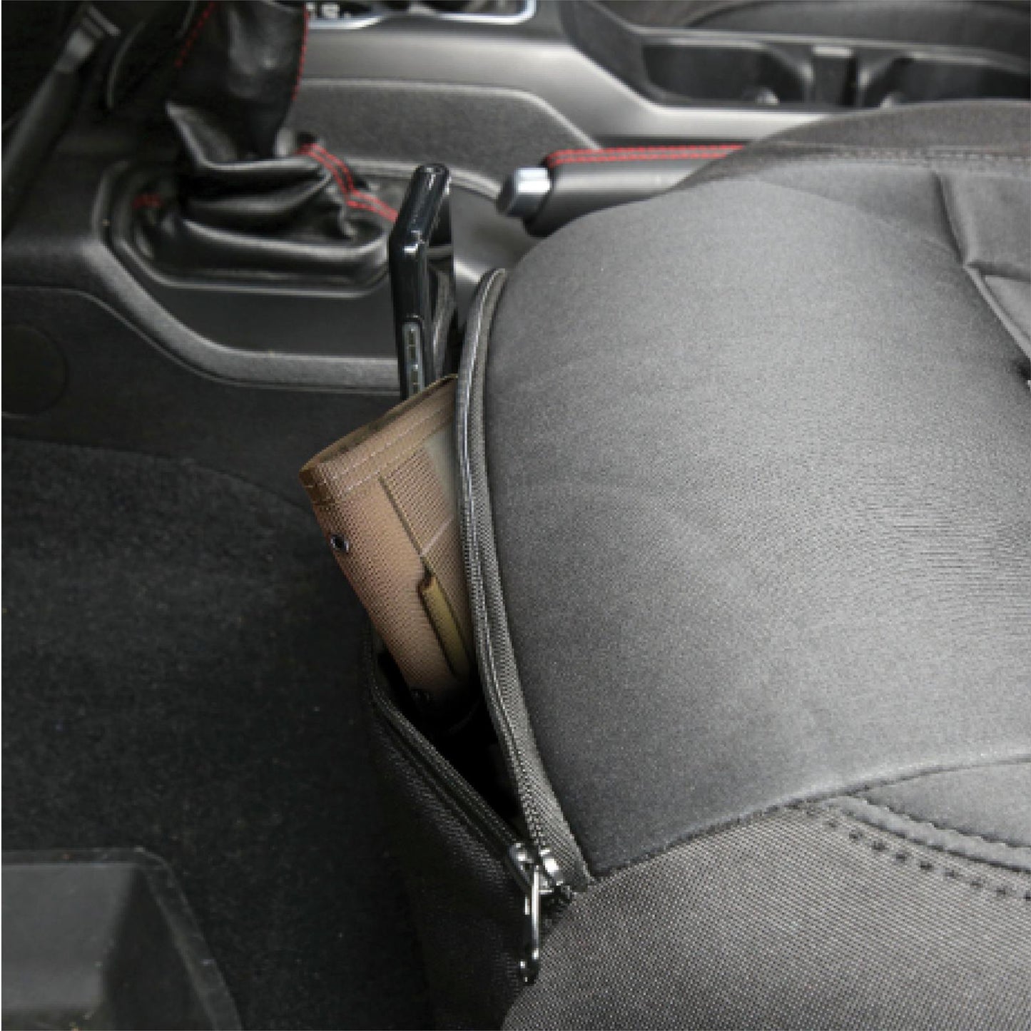 Gen2 Neoprene Front and Rear Seat Cover Kit Black/Black 2020-2023 Jeep Gladiator Smittybilt-3