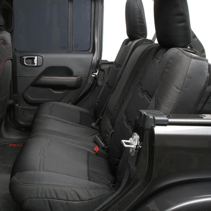 Gen2 Neoprene Front and Rear Seat Cover Kit Black/Black 2020-2023 Jeep Gladiator Smittybilt-4