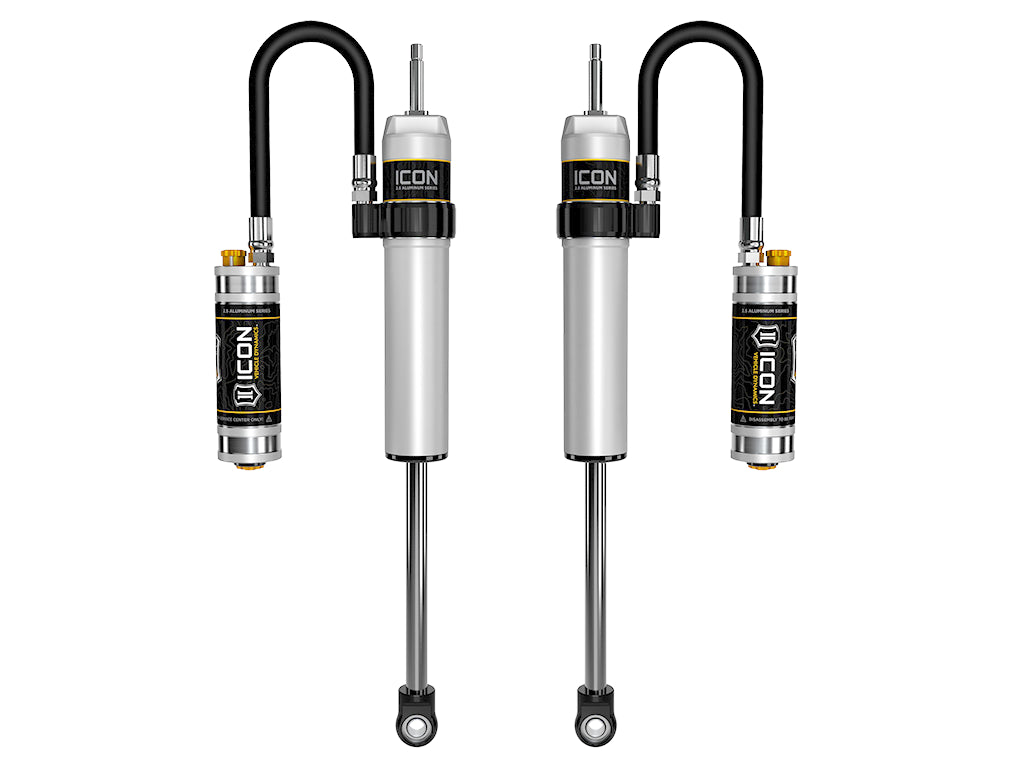 2007-2014 Toyota FJ Cruiser 2003-2024 Toyota 4Runner 2003-2023 Lexus GX 1-3 Inch Lift Rear V.S. 2.5 Aluminum Series Shocks Remote Reservoir W/ CDCV Pair ICON Vehicle Dynamics