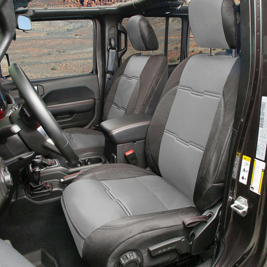 Gen2 Neoprene Front and Rear Seat Cover Kit Charcoal/Black 2020-2023 Jeep Gladiator Smittybilt