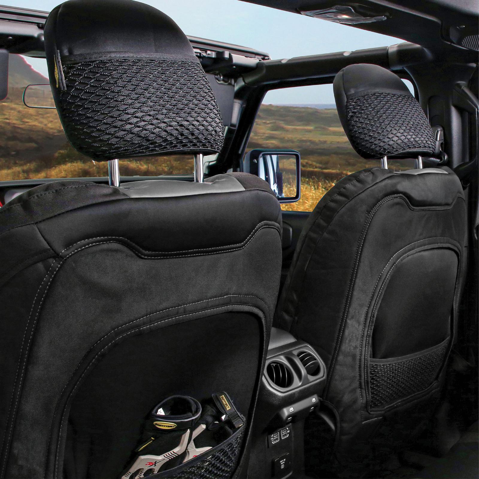 Gen2 Neoprene Front and Rear Seat Cover Kit Charcoal/Black 2020-2023 Jeep Gladiator Smittybilt-2