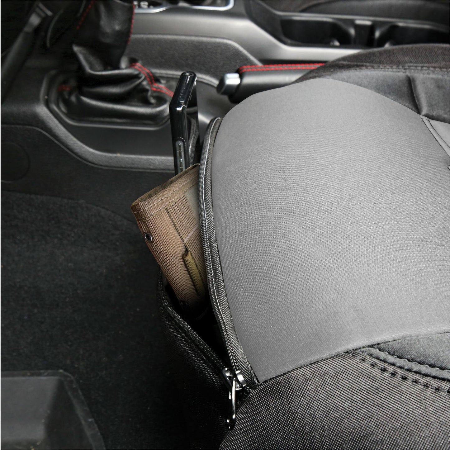 Gen2 Neoprene Front and Rear Seat Cover Kit Charcoal/Black 2020-2023 Jeep Gladiator Smittybilt-3