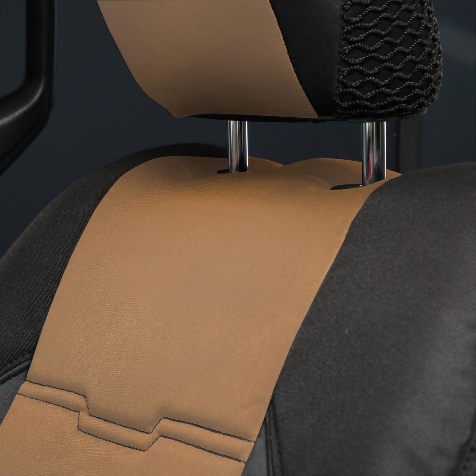 Gen2 Neoprene Front and Rear Seat Cover Kit Tan/Black 2020-2023 Jeep Gladiator Smittybilt-1