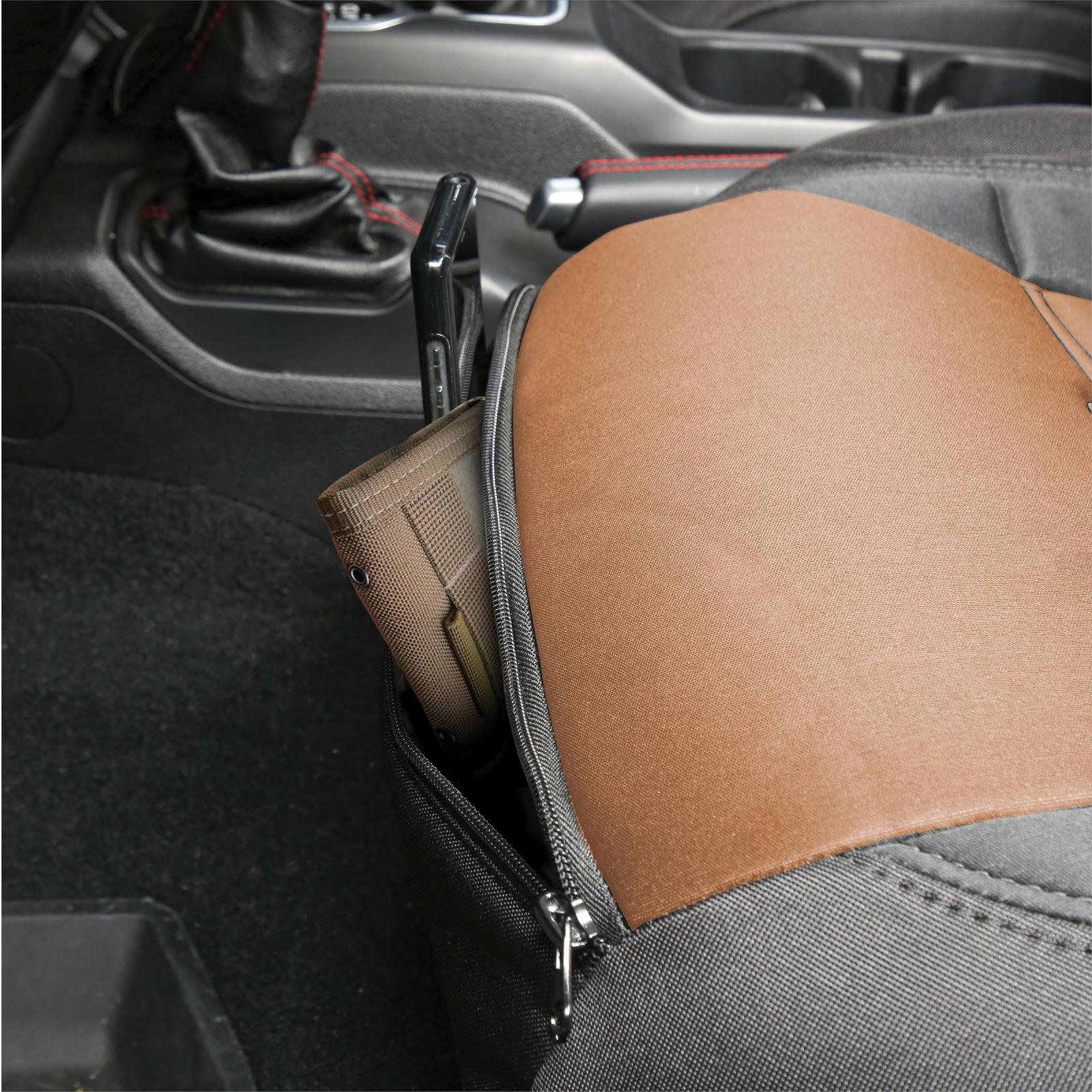 Gen2 Neoprene Front and Rear Seat Cover Kit Tan/Black 2020-2023 Jeep Gladiator Smittybilt-3