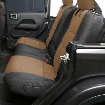 Gen2 Neoprene Front and Rear Seat Cover Kit Tan/Black 2020-2023 Jeep Gladiator Smittybilt-4