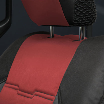 Gen2 Neoprene Front and Rear Seat Cover Kit Red/Black 2020-2023 Jeep Gladiator Smittybilt-1