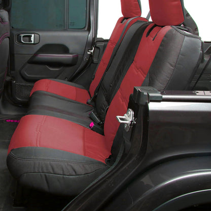 Gen2 Neoprene Front and Rear Seat Cover Kit Red/Black 2020-2023 Jeep Gladiator Smittybilt-4