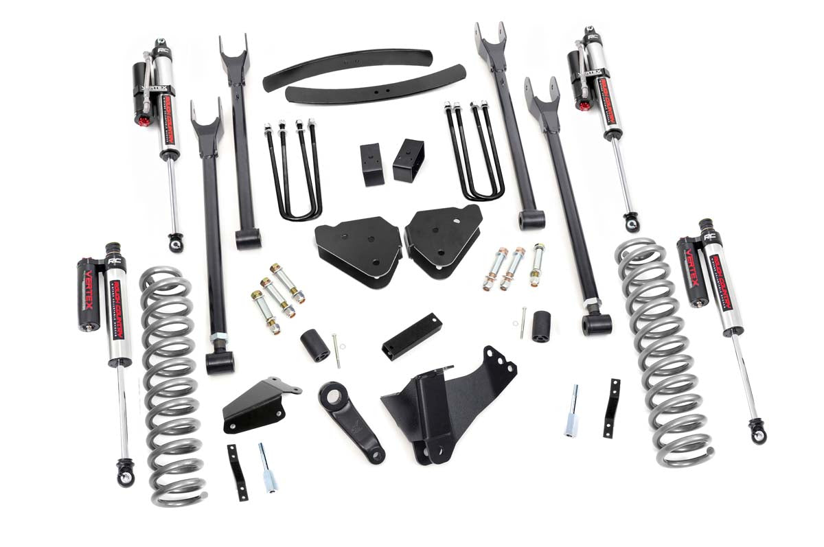 Rough Country 6 Inch Ford 4-Link Suspension Lift Kit w/Vertex Shocks 05-07 F-250/350 Gas Rough Country
