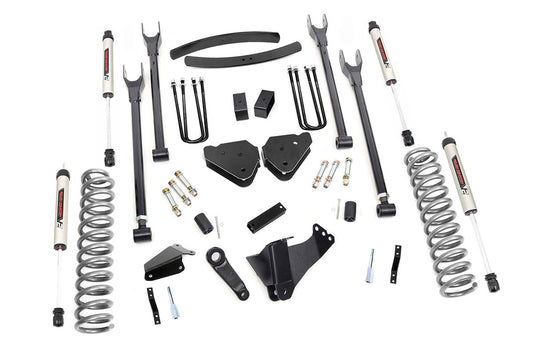 6 Inch Ford 4-Link Suspension Lift Kit w/V2 Shocks 05-07 F-250/350 Rough Country-1