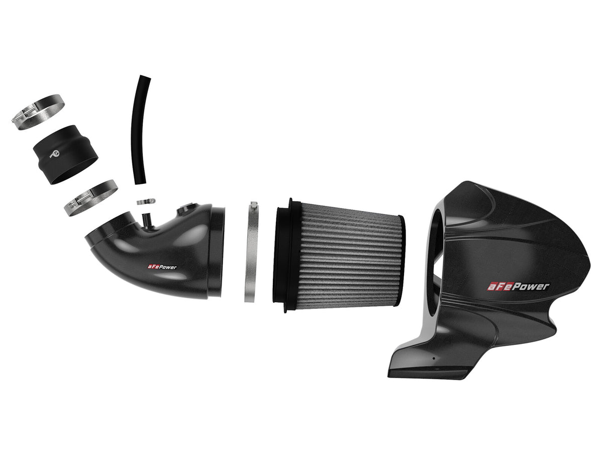 Black Series Carbon Fiber Cold Air Intake System w/ Pro Dry S Filter Jeep Grand Cherokee (WK2) 12-21 V8-6.4L Hemi aFe Power-4