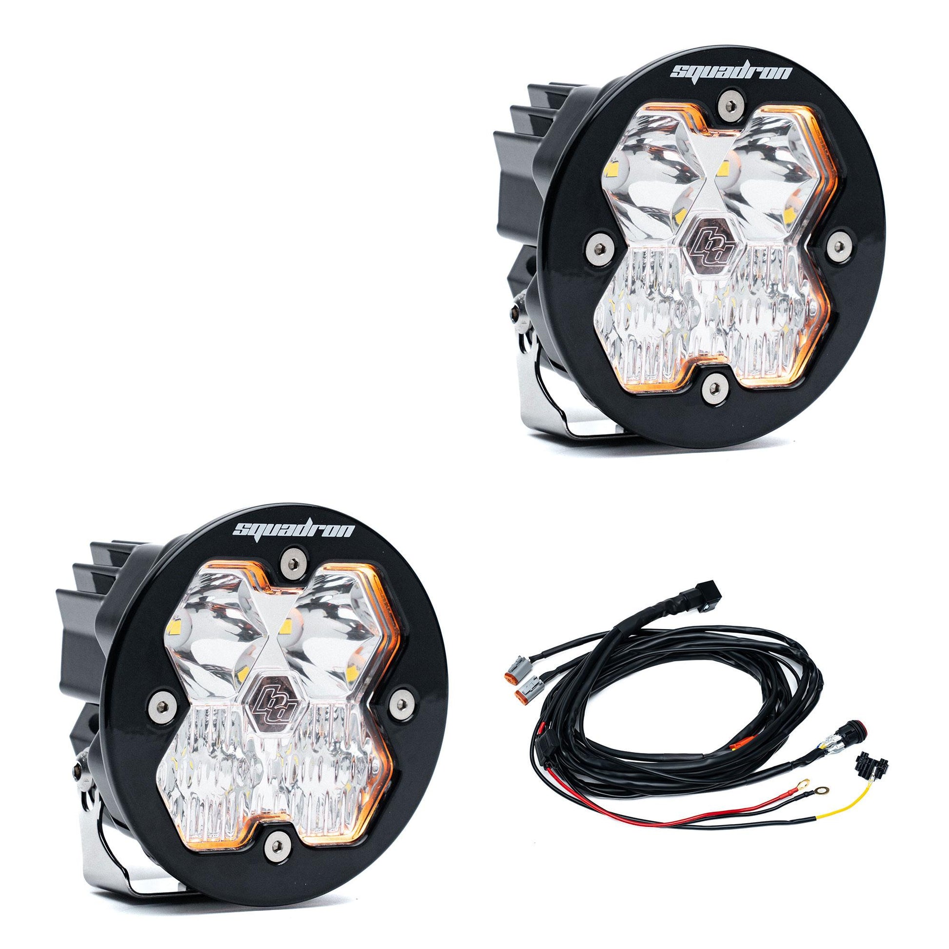 Squadron-R 2.0 Sport Black LED Auxiliary Light Pod Pair Universal Clear Baja Designs-2