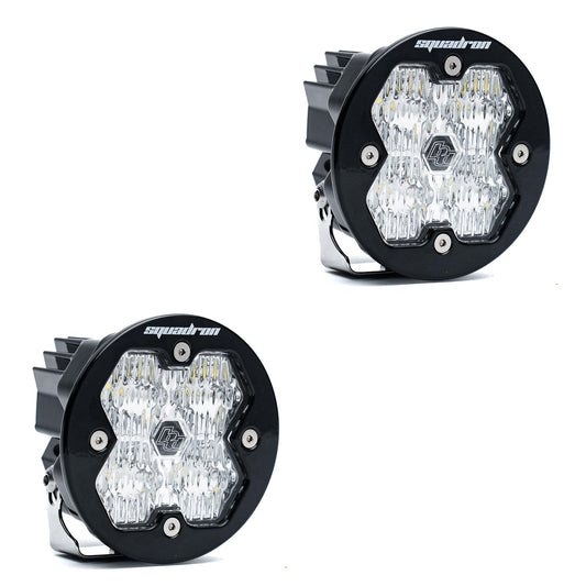 Squadron-R 2.0 Sport Black LED Auxiliary Light Pod Pair (No Harness) Universal Clear Baja Designs