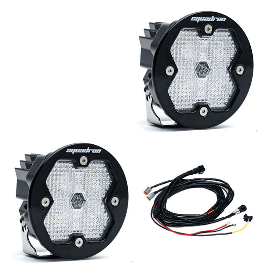 Squadron-R 2.0 Sport Black LED Auxiliary Light Pod Pair Universal Clear Baja Designs