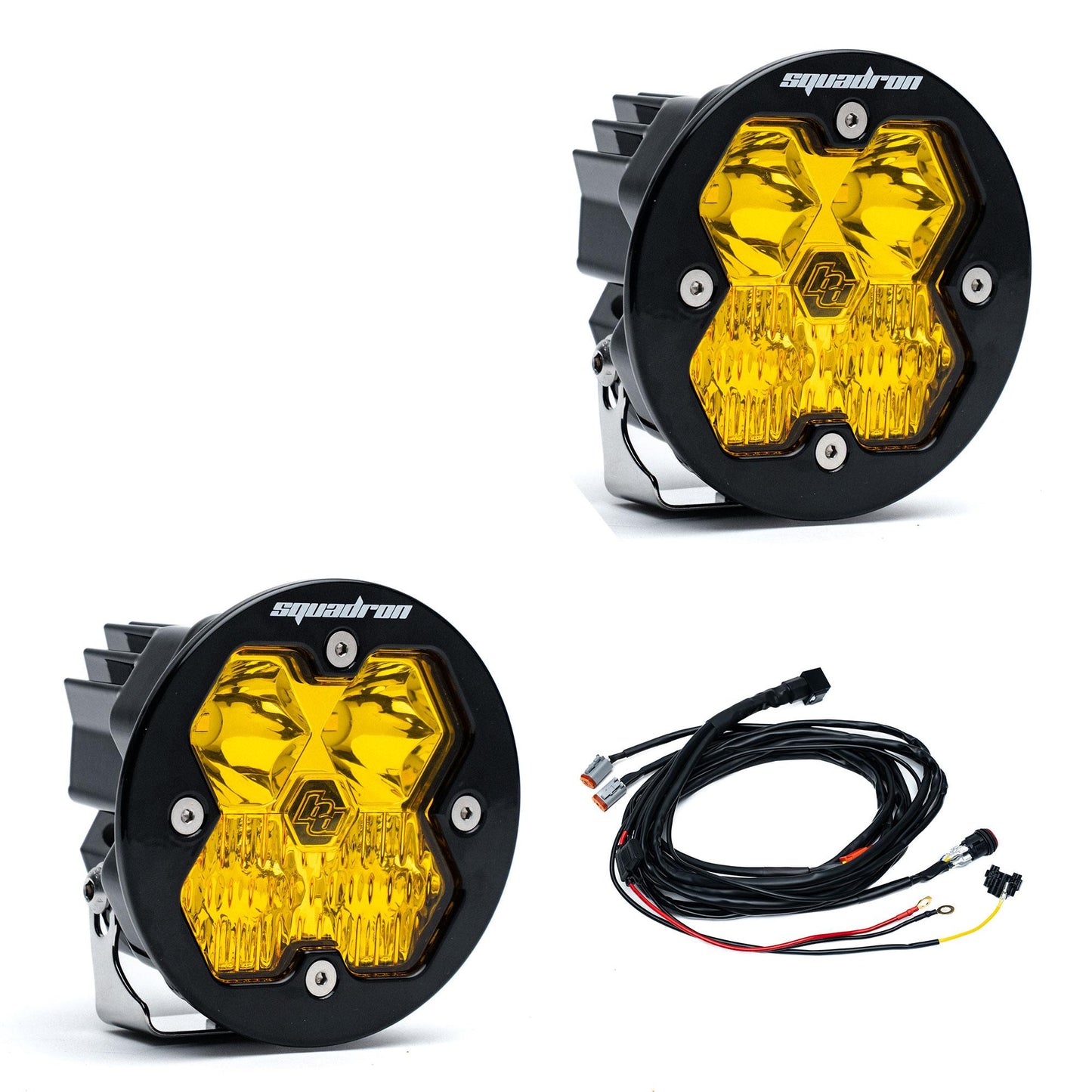 Squadron-R 2.0 Sport Black LED Auxiliary Light Pod Pair Universal Amber Baja Designs-1