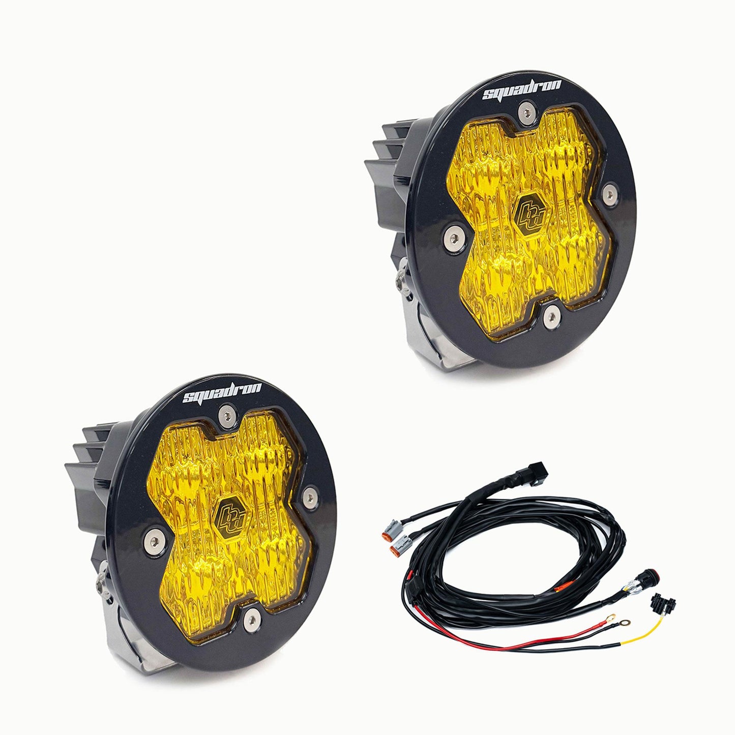Squadron-R 2.0 Sport Black LED Auxiliary Light Pod Pair Universal Amber Baja Designs