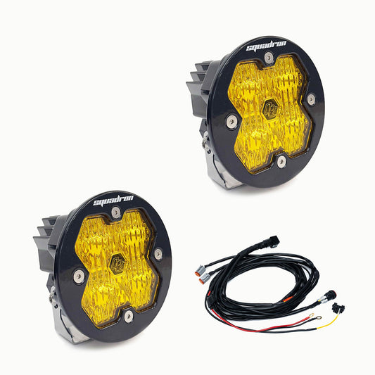 Squadron-R 2.0 Sport Black LED Auxiliary Light Pod Pair Universal Amber Baja Designs