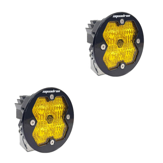 Squadron-R 2.0 Sport Black LED Auxiliary Light Pod Pair (No Harness) Universal Amber Baja Designs