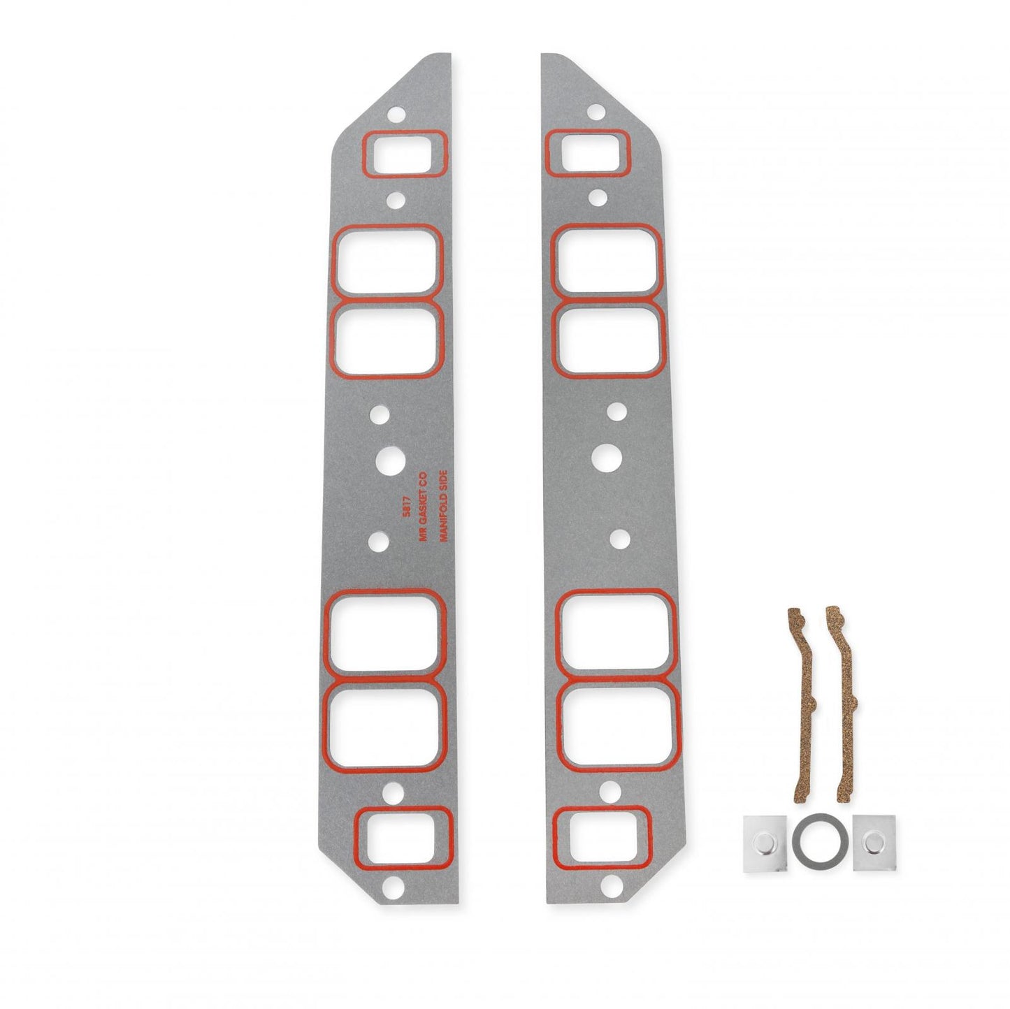 Ultra-Seal Intake Manifold Gaskets .060 Inch Thickness Fits 1965-1990 Chevrolet 396-454 Big Block with Rectangle Raised Port Heads. No upper bolt holes. 1.85 x 2.55 Inch Mr Gasket