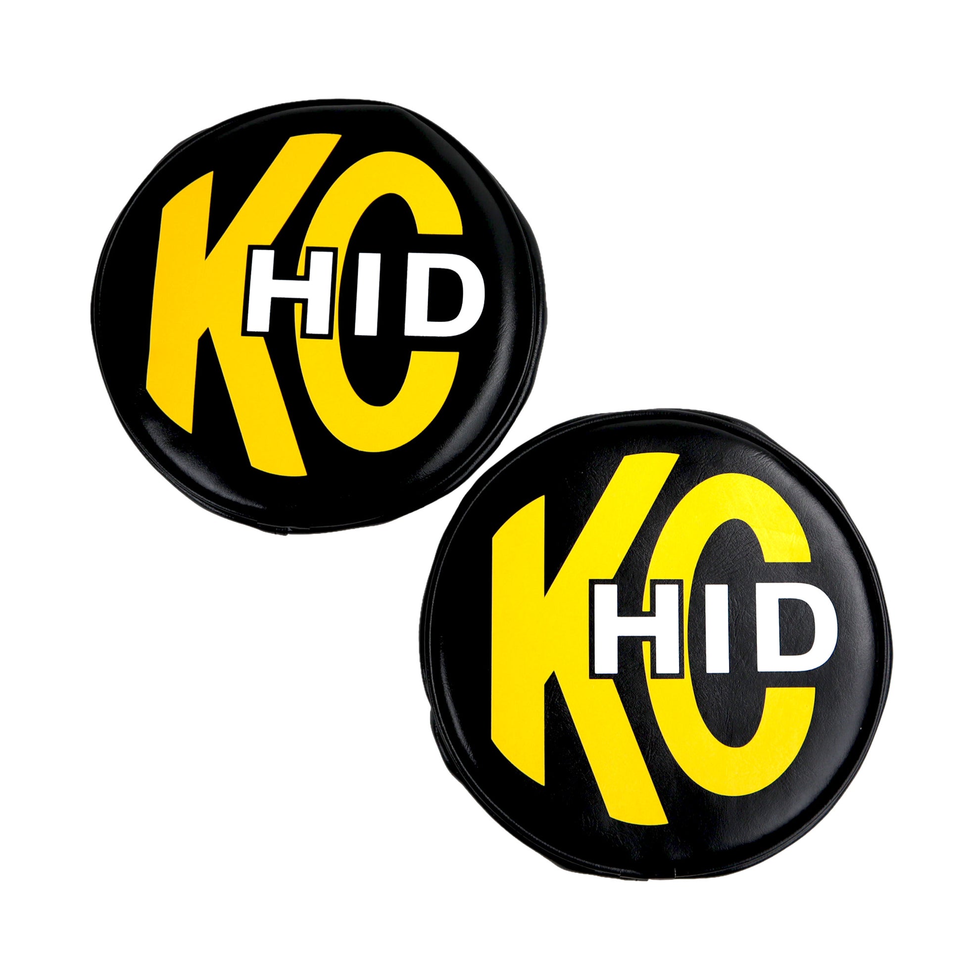 Head Light Cover 8 Inch KC Vinyl HID Black/Yellow Pair KC Hilites
