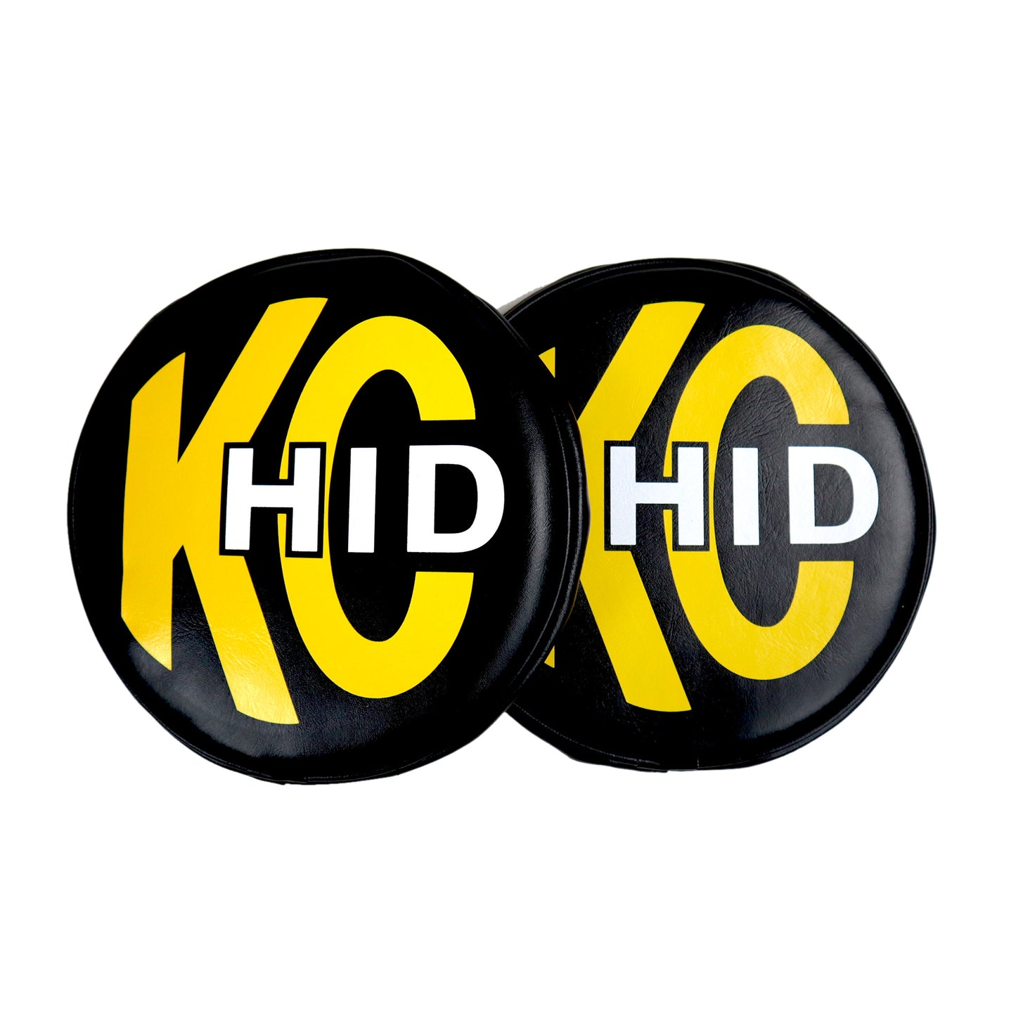 Head Light Cover 8 Inch KC Vinyl HID Black/Yellow Pair KC Hilites-1