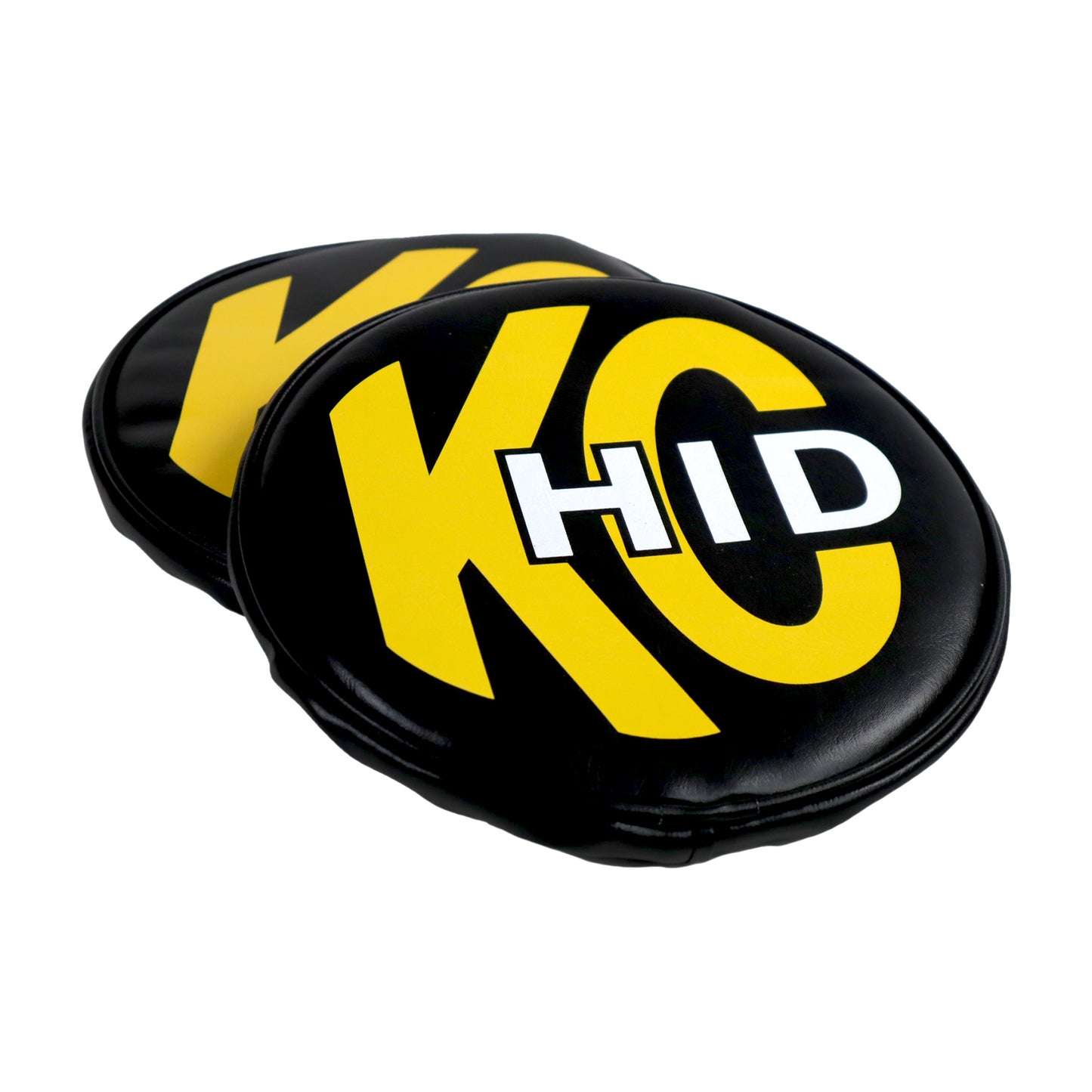 Head Light Cover 8 Inch KC Vinyl HID Black/Yellow Pair KC Hilites-2