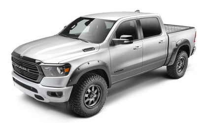 Black Forge Pocket/Rivet Textured Finish 4-Pc Fender Flare Set For 94-01 Dodge Ram 1500, 94-02 Dodge Ram 2500/3500 Excludes Dually Bushwacker