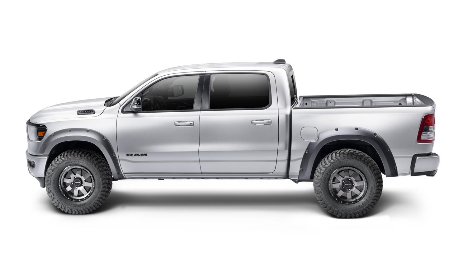 Black Forge Pocket/Rivet Textured Finish 4-Pc Fender Flare Set For 02-08 Dodge Ram 1500 03-09 Dodge Ram 2500/3500 Excludes Dually Bushwacker-3