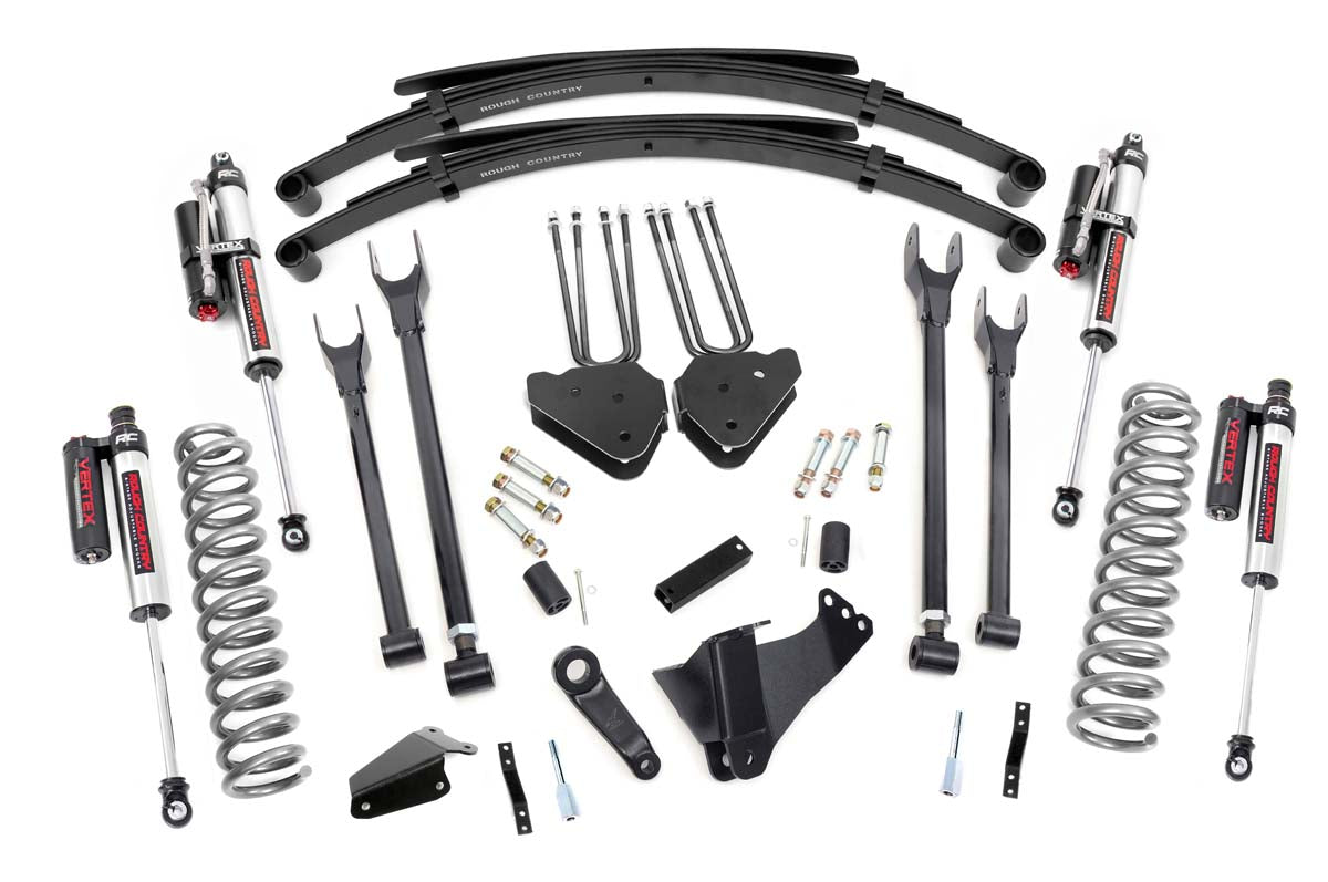 Rough Country 6 Inch Ford 4-Link Suspension Lift System w/Vertex Shocks 05-07 F-250/350 4WD Rough Country