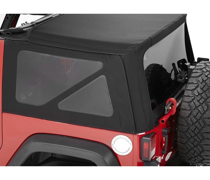 Window Replacement Sets Jeep 2007-2018 Wrangler JK 2 Door Fits Supertop 54822 or Replace-A-Top 79846 Premium Black Twill Bestop