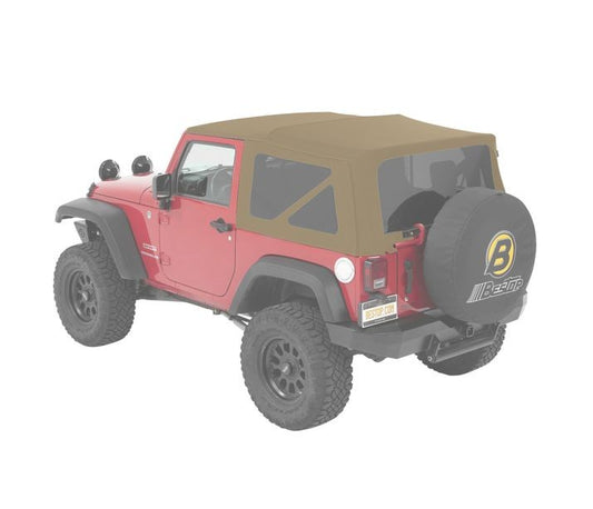 Window Replacement Set For Jeep 2007-2018 Wrangler JK 2 Door Fits Supertop 54822 or Replace-A-Top 79846 Pebble Beige Twill Bestop