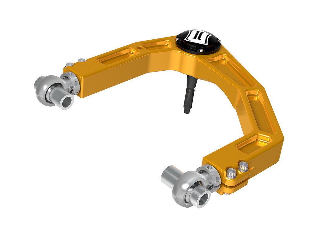 2024-2025 Toyota Tacoma/2024-2025 Toyota Land Cruiser 250 Series/2024-2025 Lexus GX550/2025 Toyota 4Runner Front Billet Upper Control Arms W/ Delta Joint Pro Gold Anodizing ICON Vehicle Dynamics-1