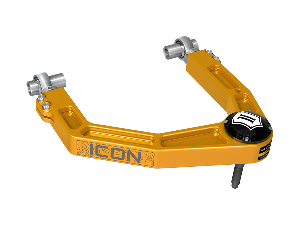 2024-2025 Toyota Tacoma/2024-2025 Toyota Land Cruiser 250 Series/2024-2025 Lexus GX550/2025 Toyota 4Runner Front Billet Upper Control Arms W/ Delta Joint Pro Gold Anodizing ICON Vehicle Dynamics-2