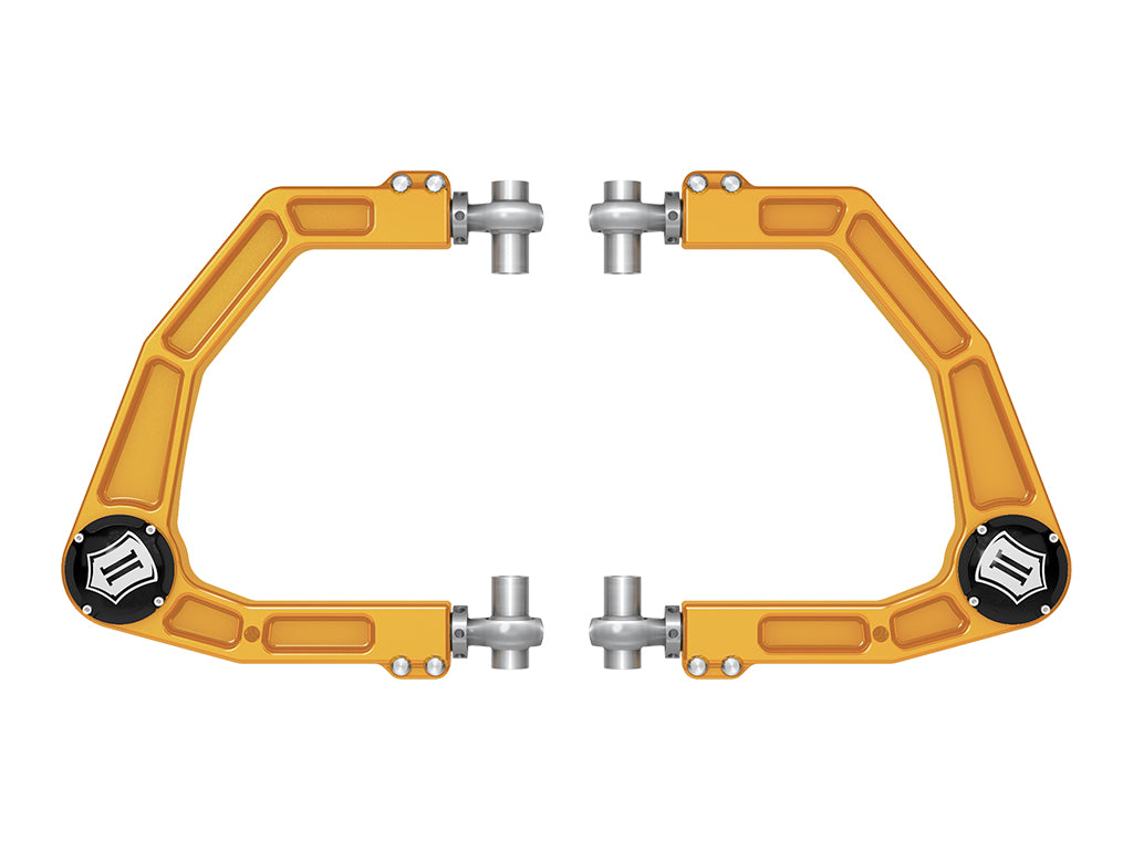 2024-2025 Toyota Tacoma/2024-2025 Toyota Land Cruiser 250 Series/2024-2025 Lexus GX550/2025 Toyota 4Runner Front Billet Upper Control Arms W/ Delta Joint Pro Gold Anodizing ICON Vehicle Dynamics-3