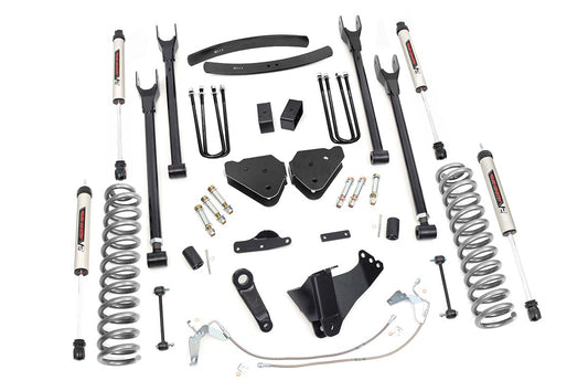 6 Inch Suspension Lift Kit 4-Link w/V2 Shocks 08-10 F-250/350 4WD Rough Country-1