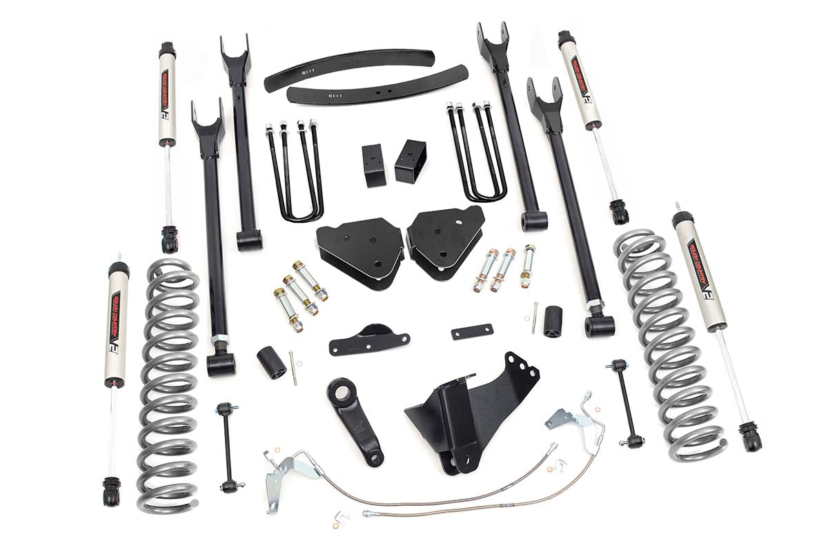 6 Inch Suspension Lift Kit 4-Link w/V2 Shocks 08-10 F-250/350 4WD Rough Country-1