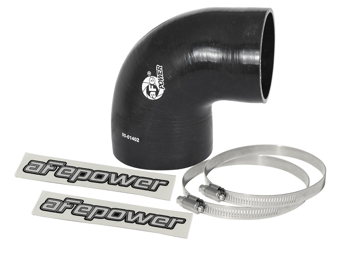 Magnum Force Cold Air Intake System Spare Parts Kit (4 Inch ID to 3-3/8 Inch ID x 90 Deg.) Elbow Reducing Coupler - Black aFe Power