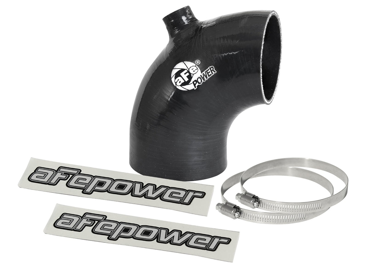 Magnum Force Cold Air Intake System Spare Parts Kit (3-1/8 Inch ID to 2-3/4 Inch ID x 90 Deg.) Elbow Reducing Coupler w/ Port - Black aFe Power
