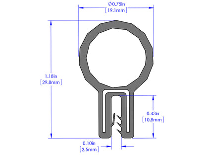 Magnum Force Cold Air Intake Replacement Trim Seal Kit 1/16 Inch X 3/4 Inch seal bulb X 36 Inch L aFe Power-1