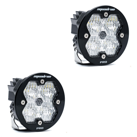Squadron-R 2.0 Pro Black LED Auxiliary Light Pod Pair (No Harness) Universal Clear Baja Designs