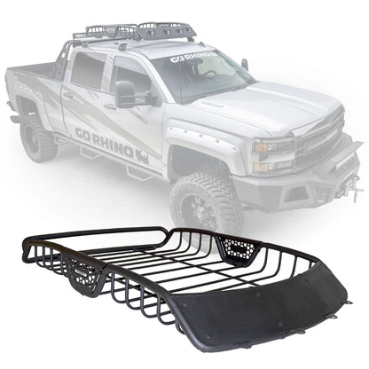 SR10 Tubular Steel Roof Rack with Black Fairings Textured Black Go Rhino-5