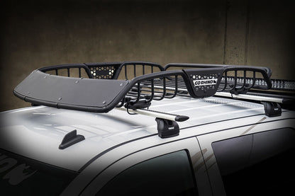 SR10 Tubular Steel Roof Rack with Black Fairings Textured Black Go Rhino-6