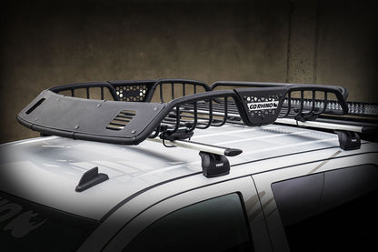 SR20 Tubular Steel Roof Rack With 2x Light Mount Openings 48 Inch Long Textured Black Go Rhino-2