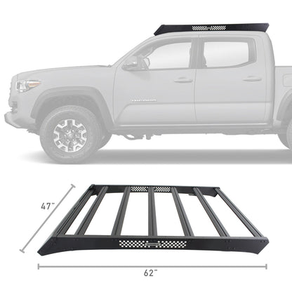 Ceros Low Profile Roof Rack Textured Black 2016-2023 Toyota Tacoma Go Rhino-1